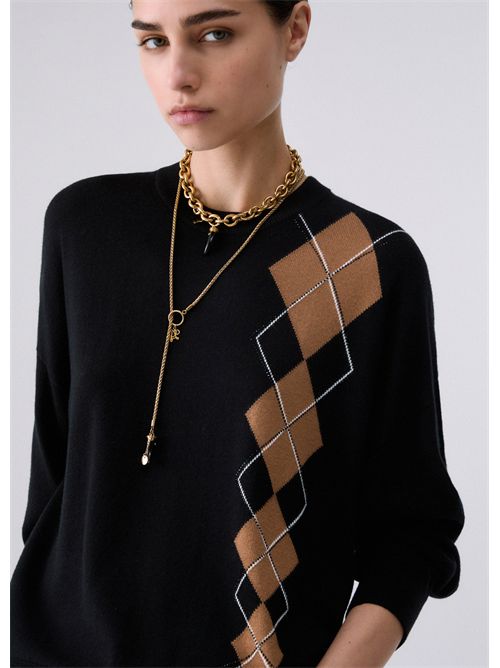 Maglia con intarsio geometrico LIU JO | WF6231MA16R/L9207